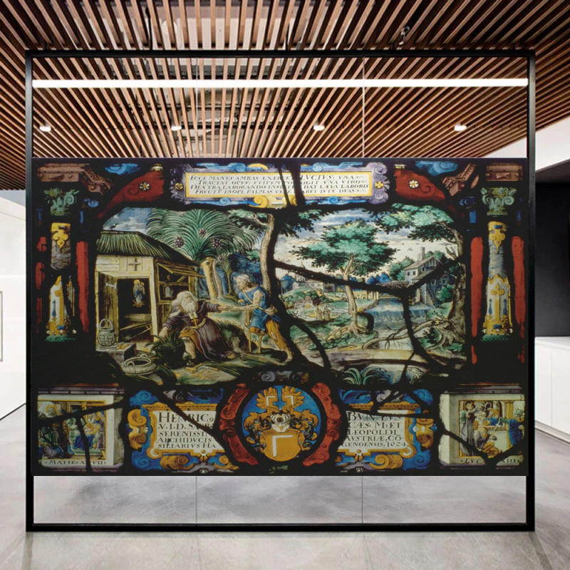 Description Picture 3 of itemWindow Privacy Film UV Blocking Heat Control Glass Static Cling Church Decorative Pattern Semitransparent Glass Sticker