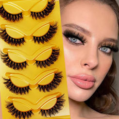 5 Pairs Cat Eye Eyelashes Soft Fluffy 3D Faux Mink False Eyelashes Thick Handmade Volume Messy Lashes
