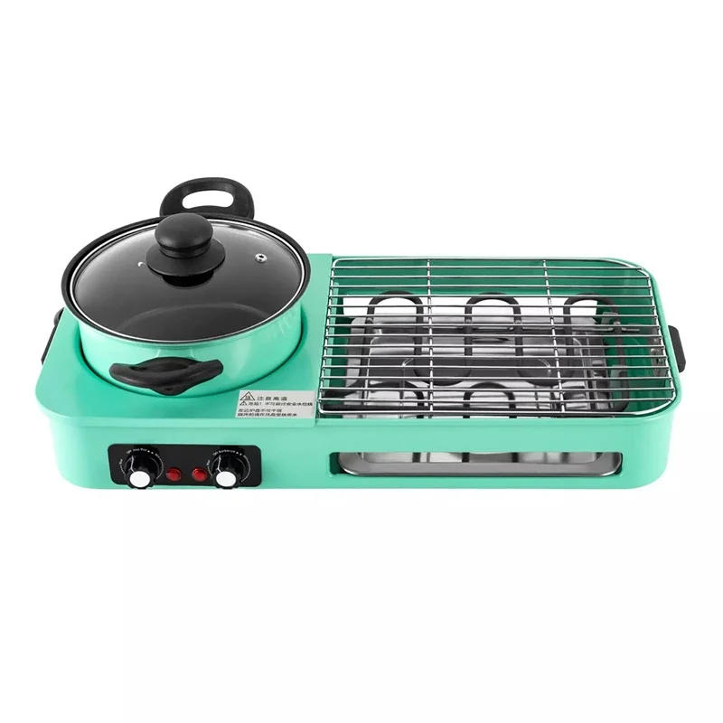 Description Picture 6 of item3 in 1 Korean Electric Baking Pan Soup Hot Pot Grill Plate Instant Kitchen Fondue Detachable and Washable Non-Stick Baking Pan