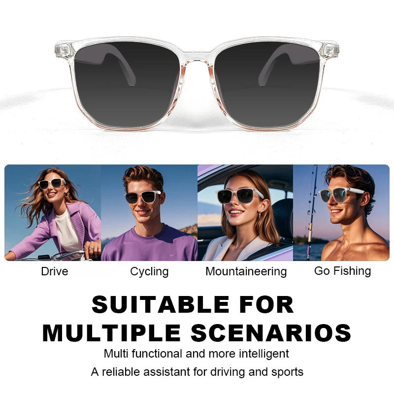 Description Picture 6 of itemSmart Glasses Men BT Sunglasses Earphone Outdoor Sports UV400 Polarized Anti Blue Light Lens for Cycling Driving Music Talking