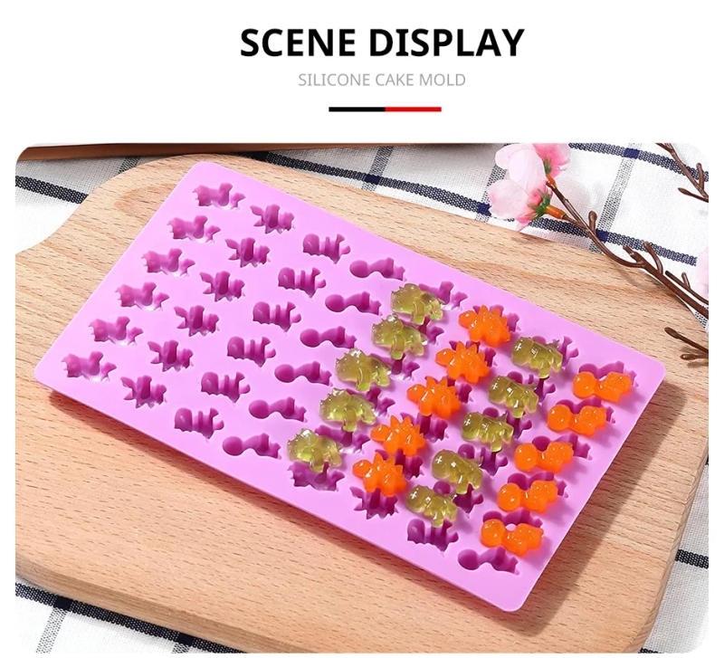 Description Picture 5 of item48 Little Dinosaur Silicone Cake Mold Chocolate Mold Insert Candle Flip Sugar Drip Biscuit Mold Kitchen Baking Tool