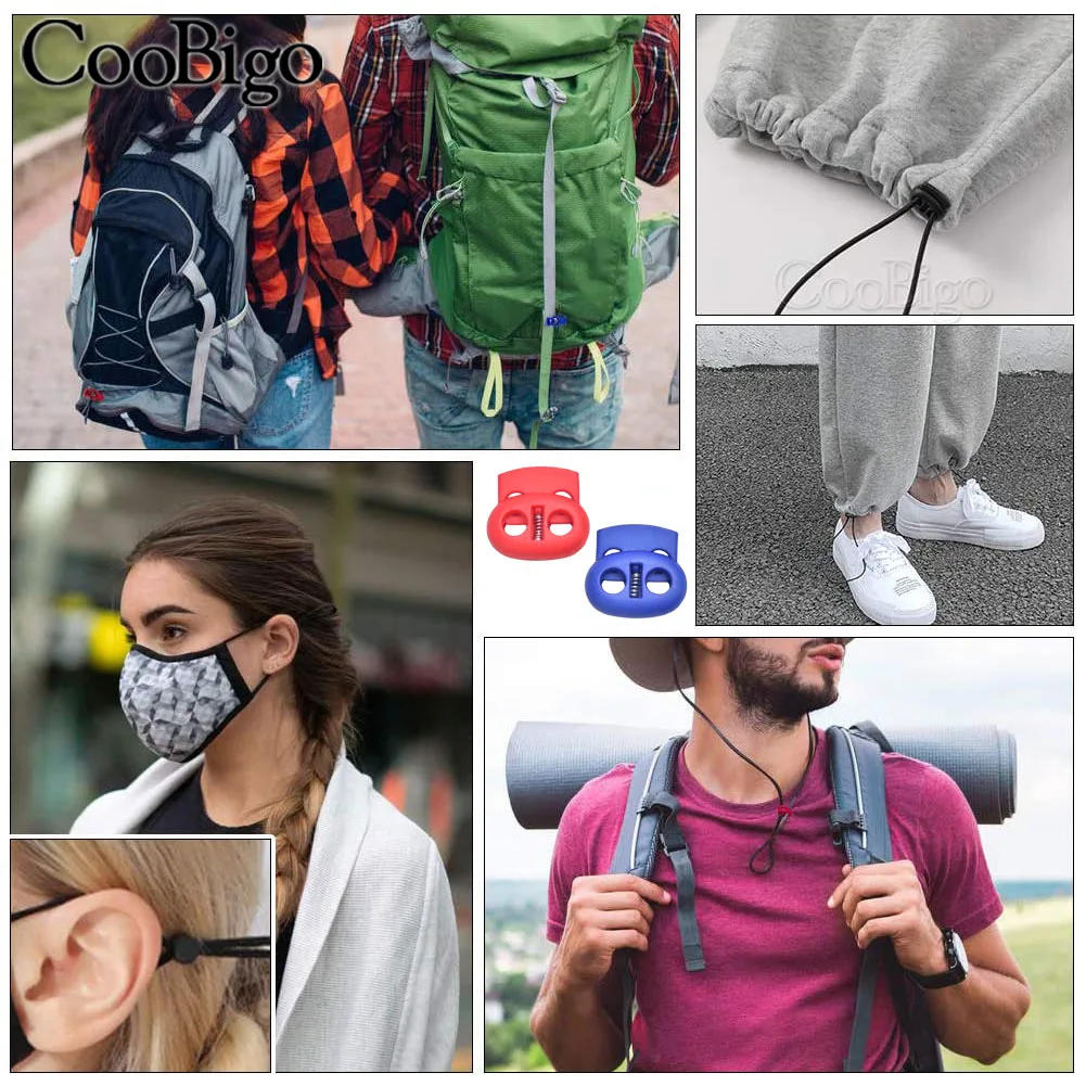 Description Picture 6 of item100pcs Plastic Cord Lock Stopper Shoelace Clip Toggle Retainer for Paracord Lanyard Rope Clothes Craft Accessories Free Shipping