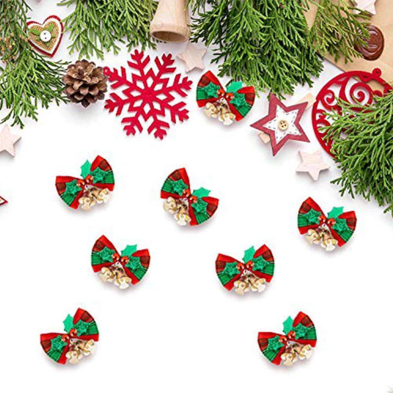 Description Picture 3 of item10PCS Christmas Tree Bow Christmas Ornaments Bell 4 Type Mix Home Garden Bows Christmas/Wedding Party Decoration