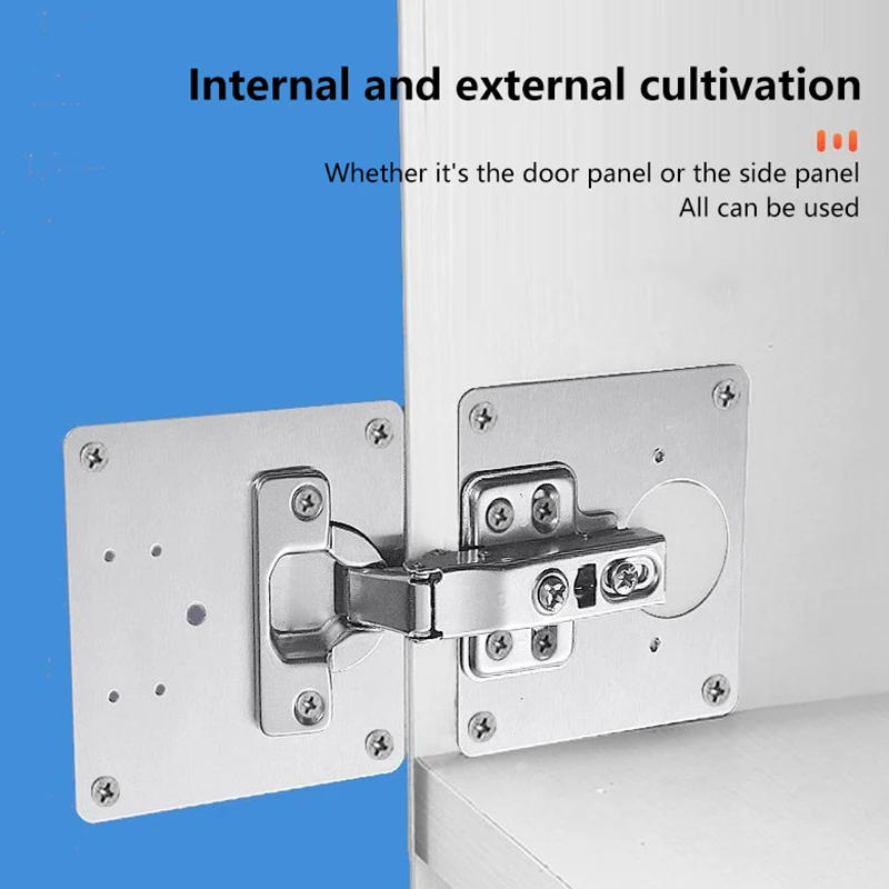 Description Picture 3 of itemDoor Kitchen Cabinet Hinge Repair Plate Kit Stainless Steel Hinge Repair Plate Kitchen Cupboard Door Hinge Mounting Plate