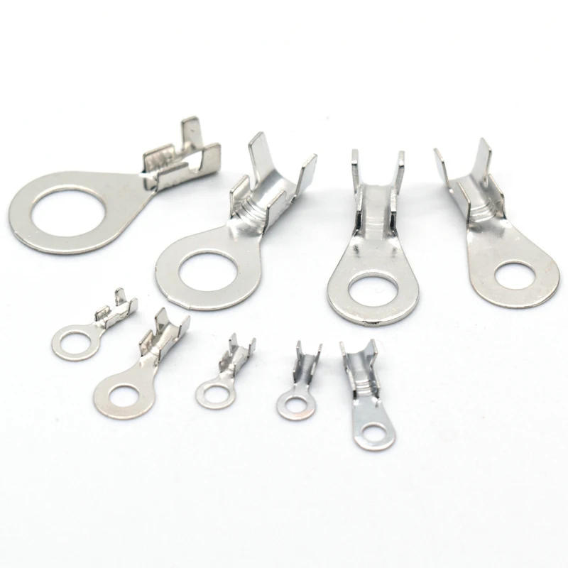 Description Picture 3 of item100pcs Non-insulated Ring Lugs Eyes Crimp Terminals Naked ConnectorM3 M4 M5 M6 M8 M10 Wire Cable Connectors Terminals Assortment