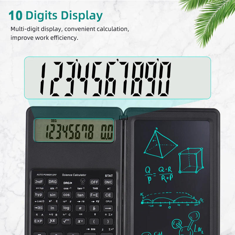 Description Picture 3 of itemScientific Calculator with 6 Inch Erasable LCD Writing Tablet Foldable Calculator Notepad Portable for Students Teacher Engineer