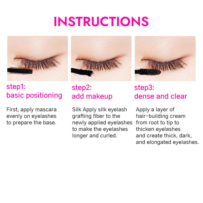 Description Picture 6 of itemFiber Mascara Set With Double Tubes Waterproof And Long-lasting Creates Long Naturally Curled Eyelashes Without Smudging