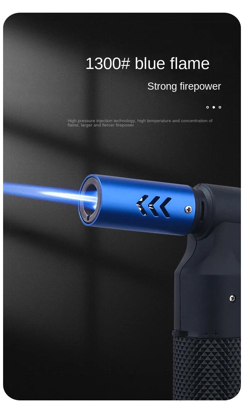 Description Picture 4 of itemSpray Gun Torch Blue Flame Jet Gas Lighter Kitchen Cooking Smoking Accessories Windproof Turbo Jewelry Welding Cigar Lighters