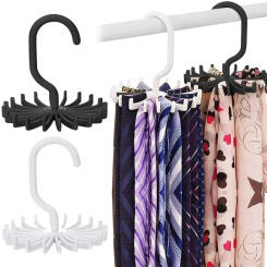360° Rotating 20 Claws Tie Rack Multipurpose Belt Hangers Home Storage Hanging Scarf Tie Holder Hooks Closet Wardrobe Organizer