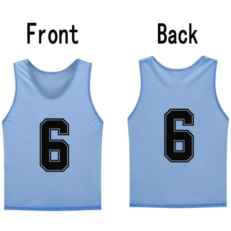 Description Picture 2 of item12 PCS Men's Football Pinnies Quick Drying Soccer Jerseys Youth with Numbers Basketball Team Practice Sports Training Vest