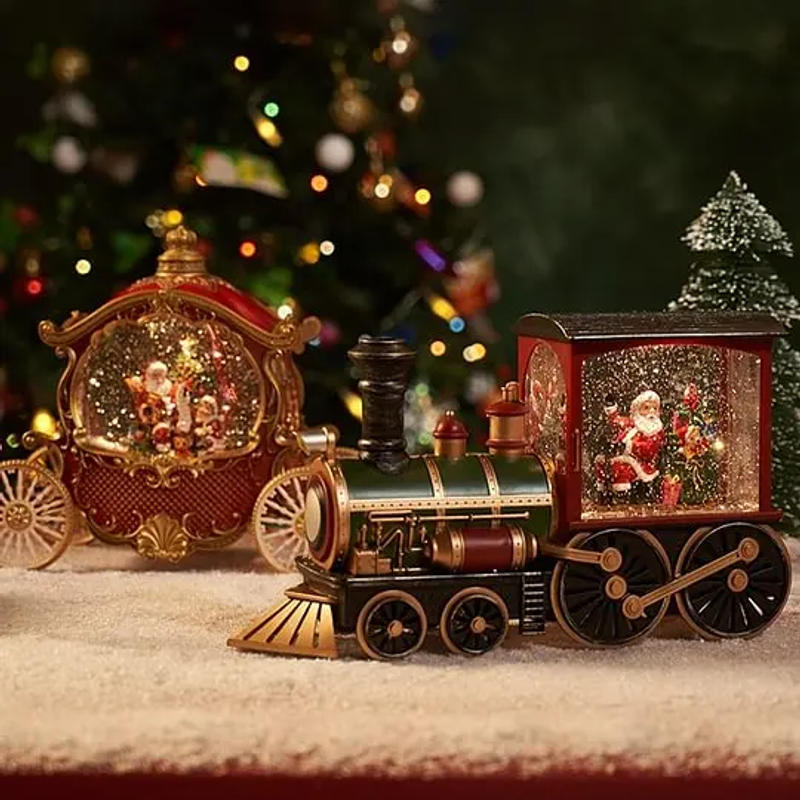 Description Picture 3 of itemChristmas Gift Train Crystal Ball Ornament ,Christmas Gift Christmas Eve Decoration Lighting Train Box Crystal Ball Ornaments