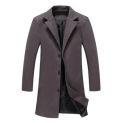 Simple Autumn Coat Long Sleeve Lapel Spandex Spandex Long Sleeve Men Jacket  Overcoat No Pilling