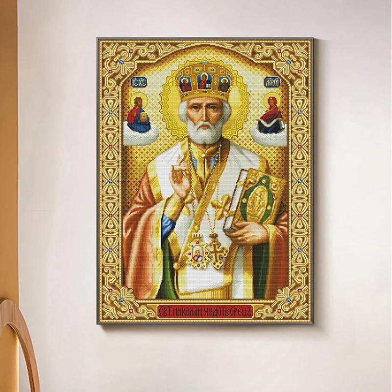 Description Picture 5 of itemJoy Sunday The Pope Patterns Counted Cross Stitch DIY 14CT and11CT For Embroidery Home Decor Needlework Cross-stitching kits