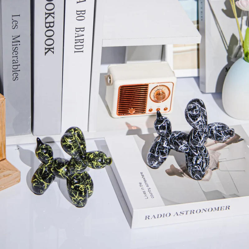 Description Picture 5 of item2025 Creative Ceramic Balloon Dog Statue Puppy Art Home Decor Figurines for Living Room Desk Ornament Interior Decoration Gift