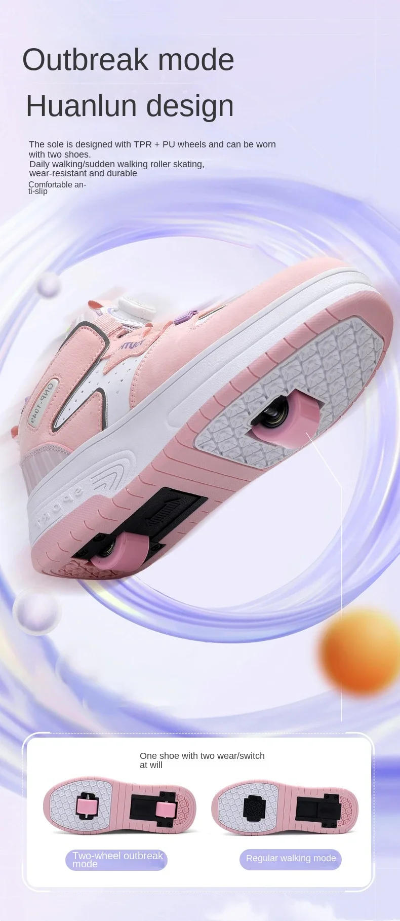 Description Picture 6 of itemNEW Children Junior Roller Skate Shoes Kids Sneakers with Two 2024 Boys Girls Wheels Shoes Adult Casual Boys Shoes