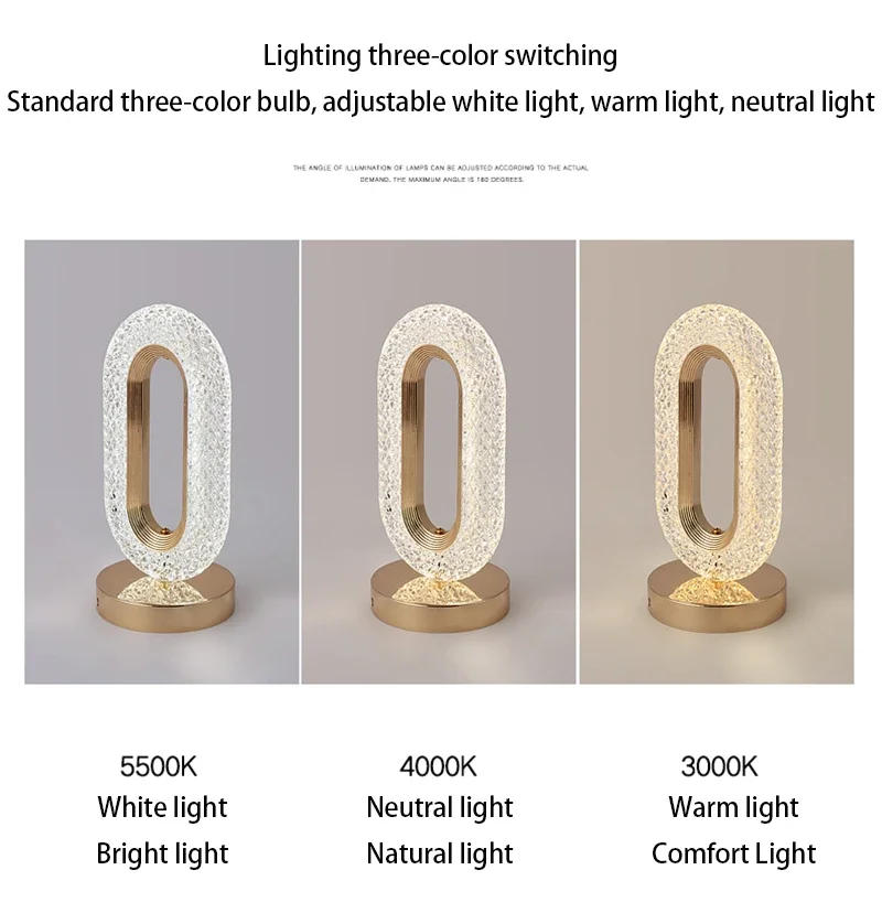 Description Picture 4 of itemModern LED Luxury Oval Crystal Chandelier Luster Golden Ring Pendant Light Home Decor Living Dinging Room Lighting Fixtures
