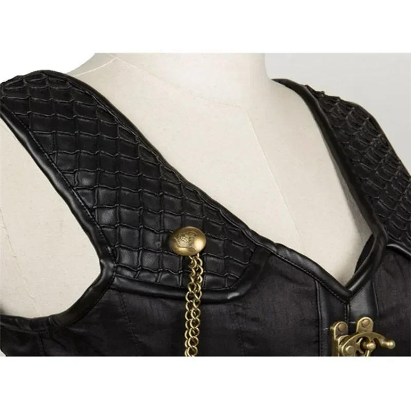 Description Picture 6 of itemSteampunk Leather Women Corset Straps Overbust Corsets Vest Vintage Gothic Corsets Bustiers Top