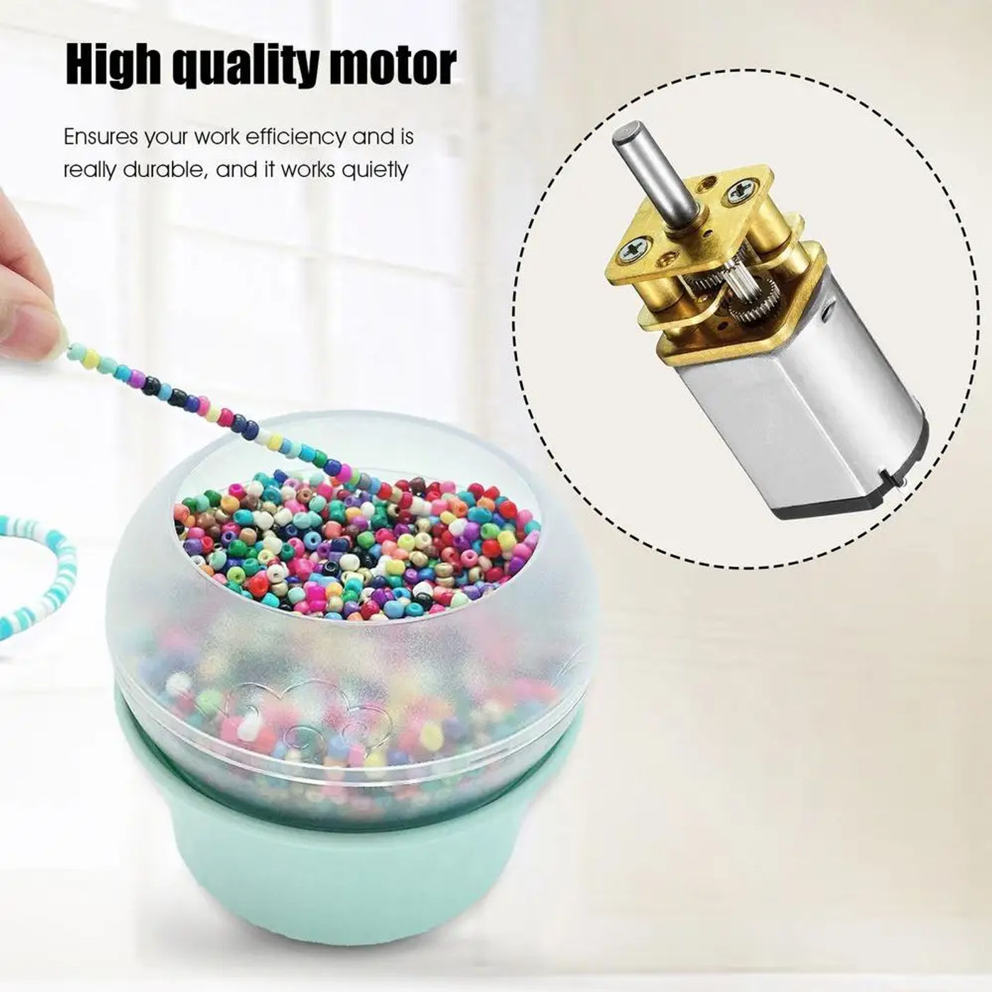 Description Picture 3 of itemElectric Bead Spinner String Seed Beads Quickly Beading Bowl Loader Kit DIY Jewelry Making for Craft Seed Beading Supplies