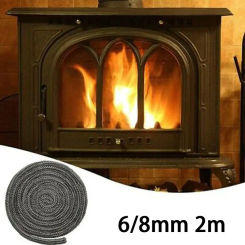 1Pcs Furnace Door Seal Woodburning Stove Rope Fireproof Fiberglass Woodburner Fireplace Sealing Rope High Temperature Resistance