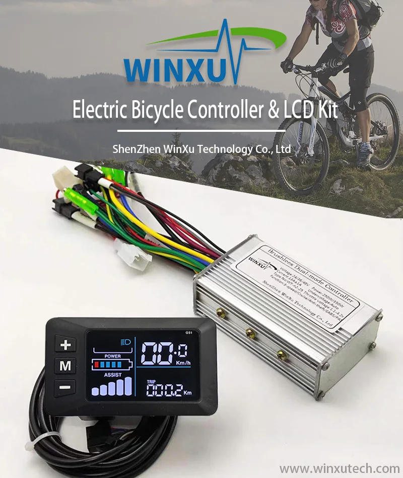 Description Picture 2 of item24V 36V 48V 500W 22A E-bike Brushless Motor Drive Universal Controller G51 LCD Colour Display Set for Electric Bicycle Scooter