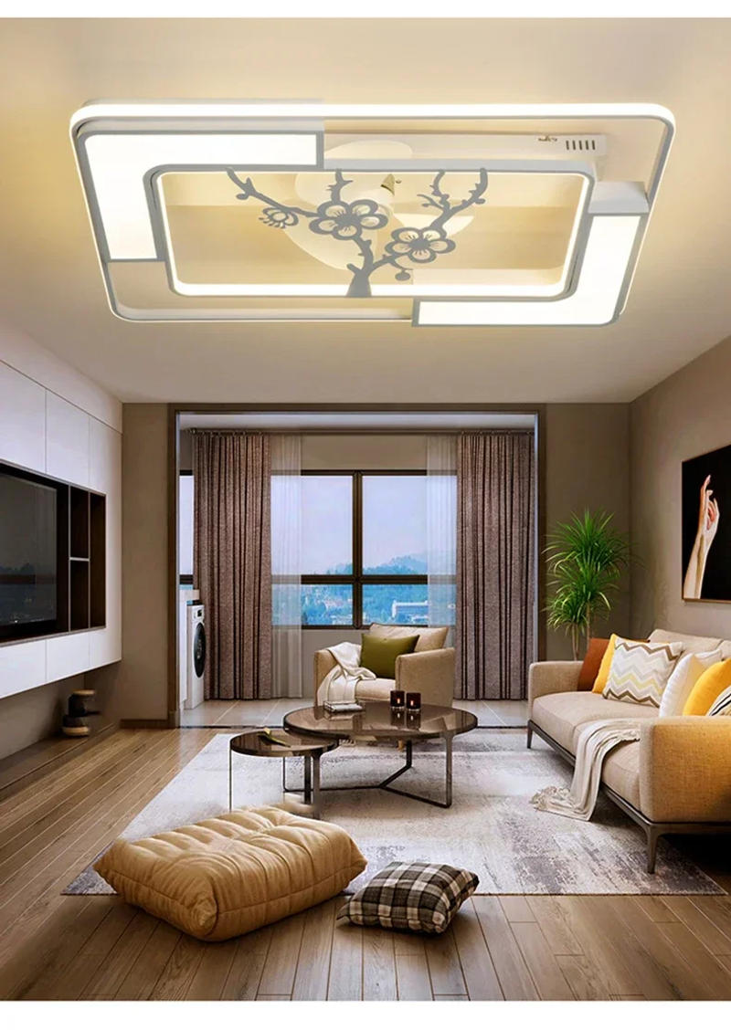 Description Picture 5 of itemNordic Modern Ceiling Fan Light Invisible Remote Control Ceiling Light Residential Living Room Bedroom Ceiling Fan LED Light