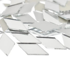 100pcs DIY Craft Diamond Shape Mirror Sticker Acrylic Mirror Mosaic Tile Bulk Self Adhesive Art Wall Door Home Decoration