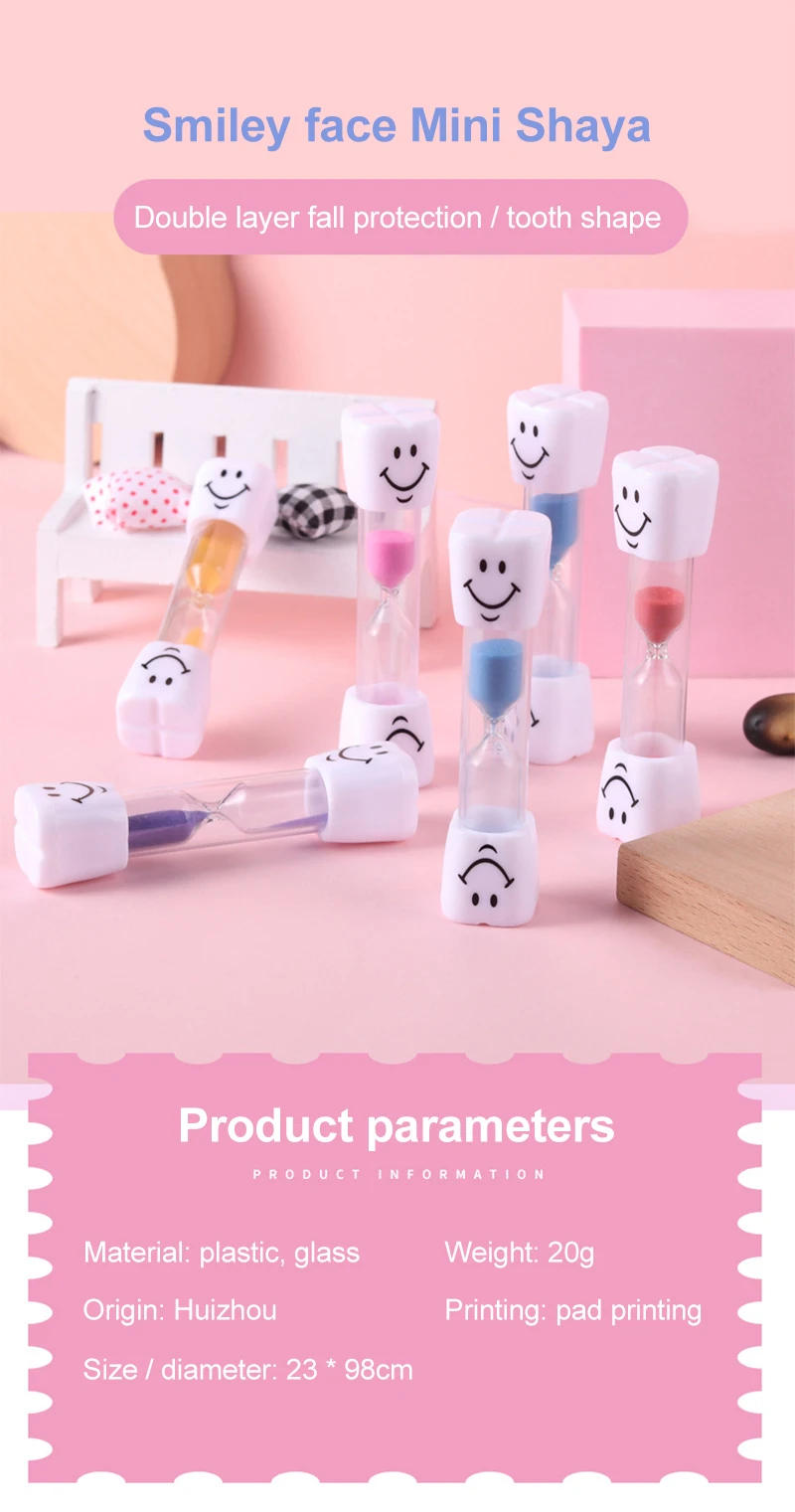 Description Picture 2 of itemCreative 3 Minutes Sands Timer Sandglass for Children Kids Gift Smiling Face Hourglass Sand Clock for Cooking Brushing Teeth