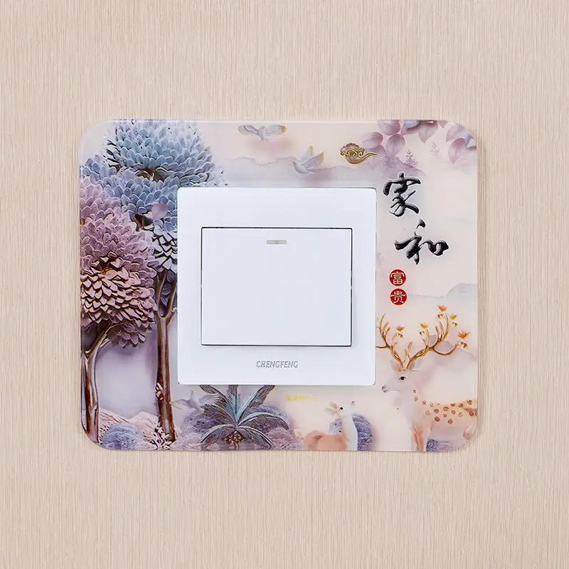 Description Picture 5 of itemModern Personality Acrylic Socket Switch Sticker Wall Stickers Home Decor Living Room Decoration Light Switch Cover Plate T033