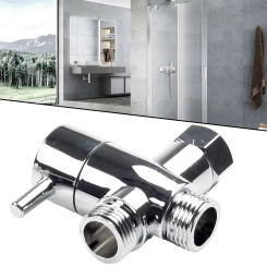 Three-way Water Distribution Valve T-adapter Bath 1/2Inch Connector Converter Shower Head Mount Valve Water Diverter Tap