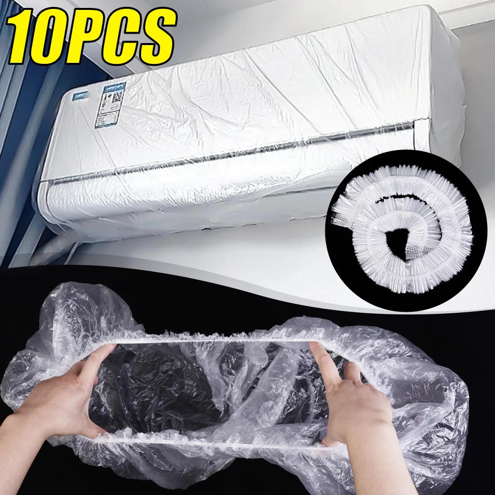 Description Picture 2 of item1/10pcs Disposable Air Conditioning Dust Cover PE Transparent Air Conditioner Protection Cover Universal Hanging Dustproof Cover