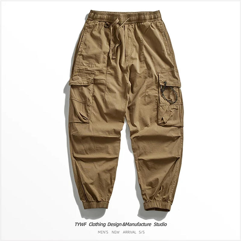 Description Picture 3 of itemSummer stretch thin overalls men's leg stitching fashion brand American casual pants retro corset pants