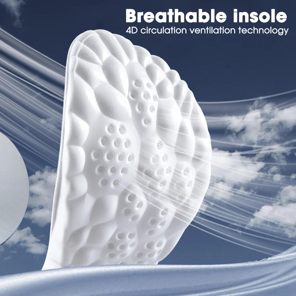 Description Picture 6 of item4D Cloud Technology Sports Insoles for Shoes PU Sole Soft Breathable Shock Absorption Cushion Running Orthopedic Care Insoles