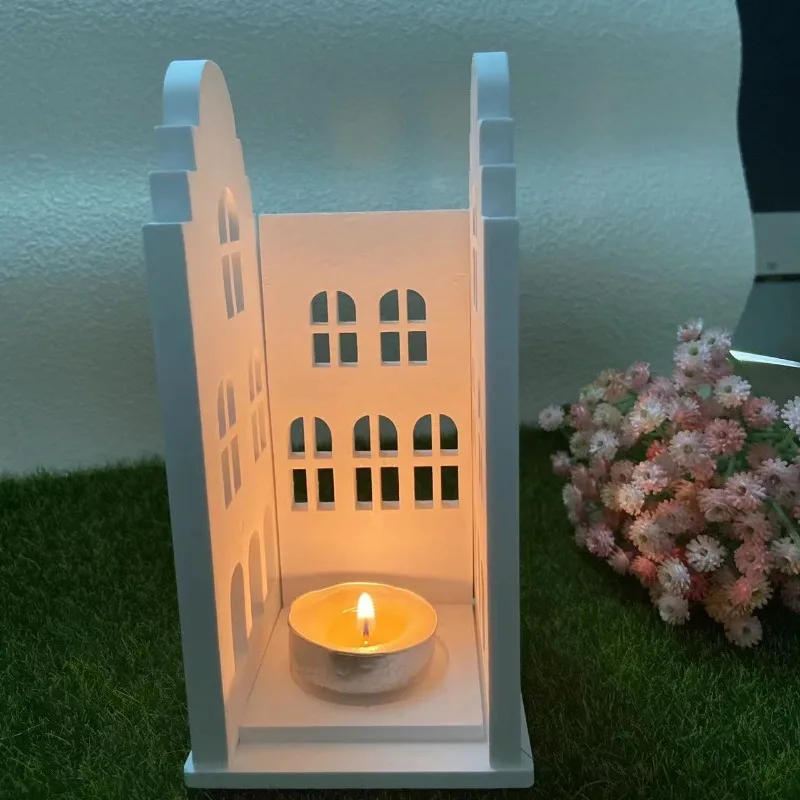 Description Picture 6 of itemEuropean House Silicone Mold Buildable Building Light House Mould DIY Cement Gypsum Clay Casting Epoxy Resin Mold Home Decor