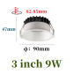 3 inch 9W