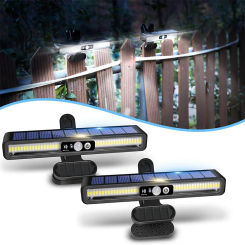 D2 1-2Pcs Clip On Solar Motion Lights Outdoor Solar Fence Lights Outside with 36 LEDs Portable Solar Powered Lamp Security Light
