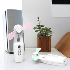 Mini Fan Water Spray Mist Fan Electric USB Rechargeable Handheld Cooling Air Conditioner Humidifier Face Steamer Skin Care