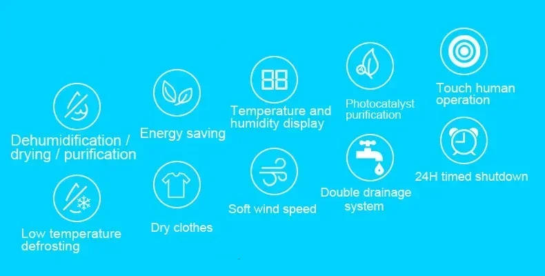 Description Picture 3 of item2.2L Smart Dehumidifier Moisture Absorber Silent Clothes Dryer Basement Dehumidifier Air Purifier Dehumidifiers