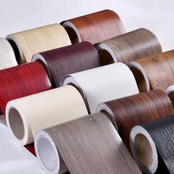 10M/Wood Grain Tape Furniture Renovation Repair Duct Tape Furniture Renovation Adhensive Skirting Waist Line Floor Stickers