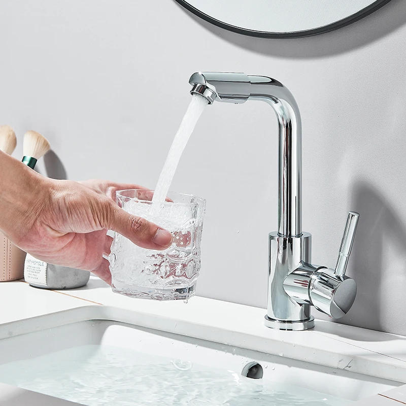 Description Picture 4 of itemZinc Alloy Basin Faucets for bathroom faucet Chrome Deck Mount Single Handle Cold and hot Sink Bathroom Faucet