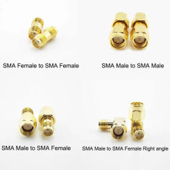 Female Right Angle Connectors SMA Male Female to SMA Female Adapter Jack Plug Gold Plated Straight Coaxial RF Cable K5