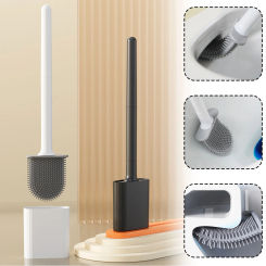 Floor/Wall-Mounted Toilet Cleaning Brush Soft Rubber Tpr Bristle Toilet Cleaner Brush Bathroom Supplies