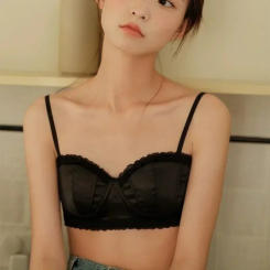 2024 New French Satin Shell Cup Lace Underwear for Women Without Wires Ultra-thin Half-cup Sexy Girl Bra Sexy Backless Bra Women