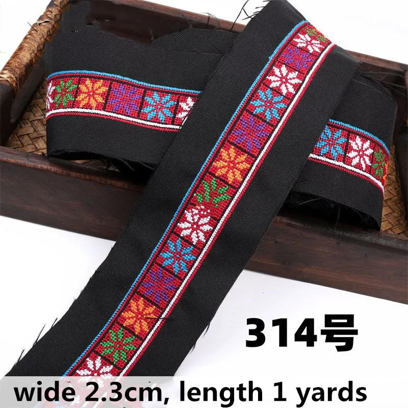 Description Picture 5 of item1 Yards Embroidery Flowers Fabric Lace Ribbon Webbing Ethnic Clothing Dress Sewing Trims Craft Decoration Accessories