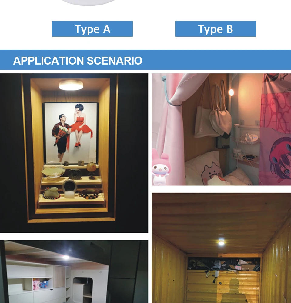 Description Picture 5 of item5PCS LED COB Touch Light Under Cabinet Led Wireless Night Light Wall Lamp Wardrobe Cupboard Drawer Closet for Bedroom Kitche