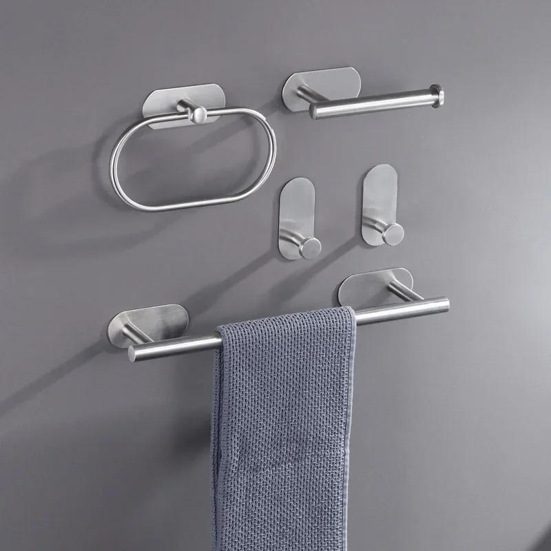 Description Picture 3 of itemAdhesive Gold Bathroom Hardware Sets Accessories Towel Rack Toilet Paper Dispenser Holder Wall Coat Hooks Towel Bar Set