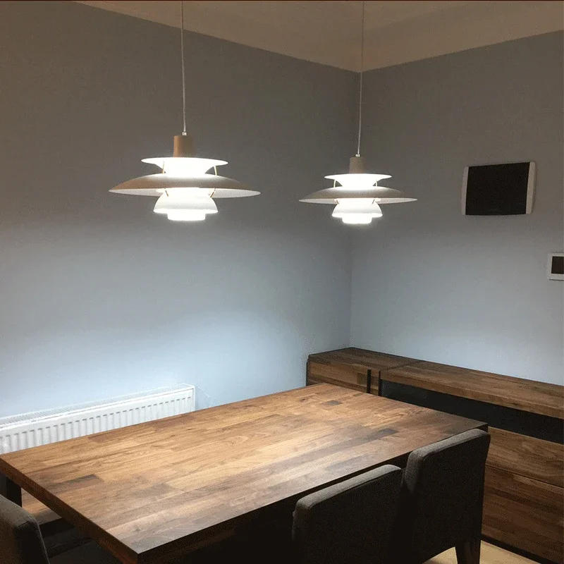 Description Picture 5 of itemDanish Designer Pinecone Chandelier E27 Nordic Color Aluminium Hanging Light Simple Modern Bedroom Bedside Lamp Pendant Lamp