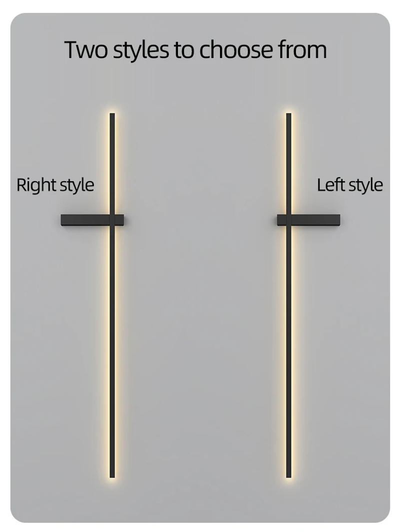 Description Picture 3 of itemMinimalist Wall Lamp LED Modern Lines Bed Head Wall Lamp Designer Living Room Bedroom Stairwell TV Background Indoor Long Lamps