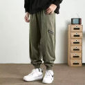 Men's Casual Pants Spring and Fall Loose Sweatpants Quality Corduroy Ankle Length Pants Male Casual Sports Bunched Feet Trousers