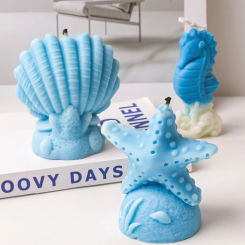 DIY Starfish Sea Horse Silicone Molds Creative Candle Making Supplies Handmade Soap 3D Shell Ornaments Crafts Resin Mold Kit