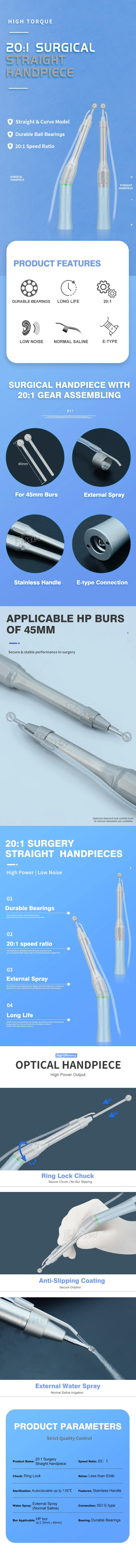 Description Picture 2 of itemden tal im plant straight handpiece surgical fiber obtic led 1:1 handpiece